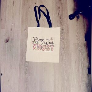 Cream & Black bible Tote bag for Cari, my mom, notes, Kids , art, etc.